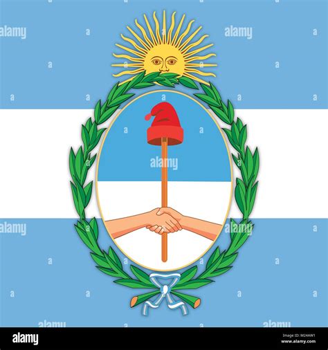 Argentina Escudo Y Bandera Símbolos Oficiales De La Nación Imagen