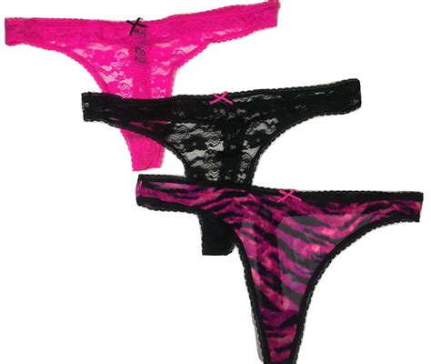 Smart And Sexy Womens Lace And Mesh Thongs 3 Pack