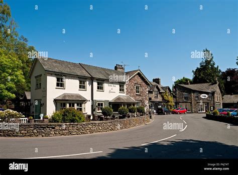 Shops And Restaurants In The Village In Spring Grasmere Cumbria England