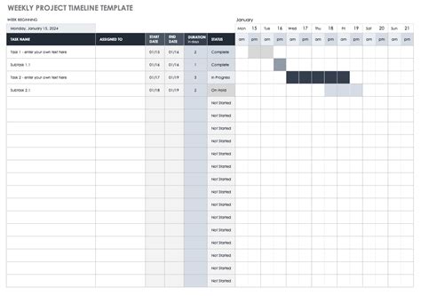 Project Timeline Templates For Excel