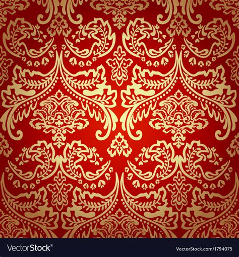 Damask Vintage Floral Seamless Pattern Background Vector Image