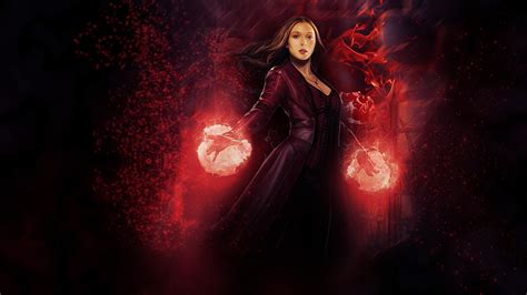 Scarlet Witch Marvel Avengers Super Hero Hd Background Wallpaper