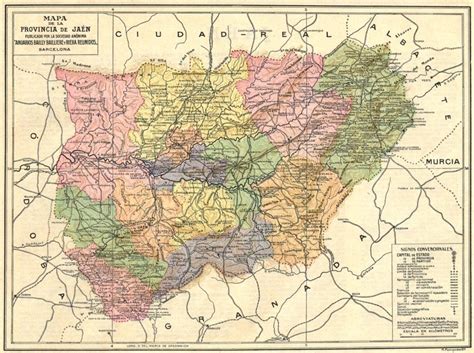 Spain Mapa De La Provincia De Jaen 1913 Old Antique Vintage Plan Chart