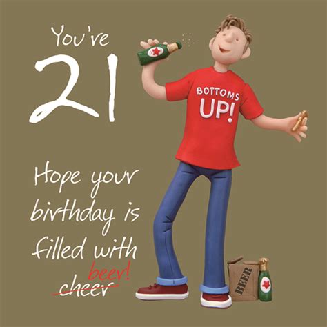 Whether silly or serious, a good 21st birthday wish is always heartfelt. 21st Birthday Male Greeting Card One Lump or Two | Cards