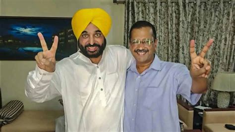 bhagwant mann meets arvind kejriwal in delhi to take oath as punjab cm on march 16 indtoday