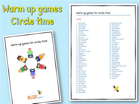 Warm Up Games For Circle Time E Book Item 097 Elsa Support