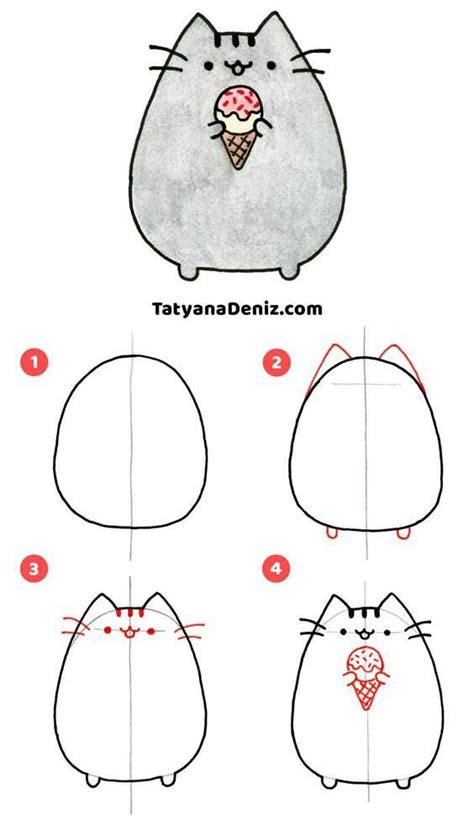 Como Dibujar A Pusheen Cat ¿aprendemos A Dibujar Todo Bonito Easy
