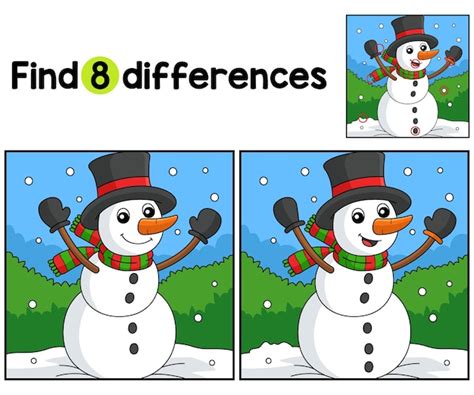 Premium Vector Find Or Spot The Differences On This Snowman Christmas