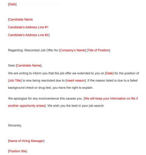 How To Rescind A Job Offer In 5 Steps Free Letter Template