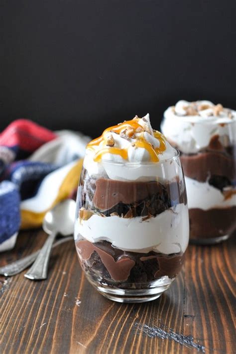 A Chocolate Trifle Made With Layers Of Brownies Chocolate Pudding