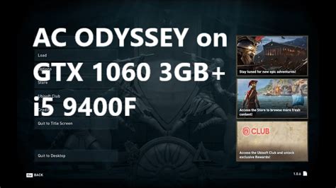 Assassin S Creed Odyssey PC Game On GTX 1060 3GB I5 9400f Performance