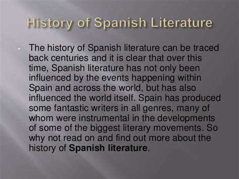 Spanish Literature Presentation