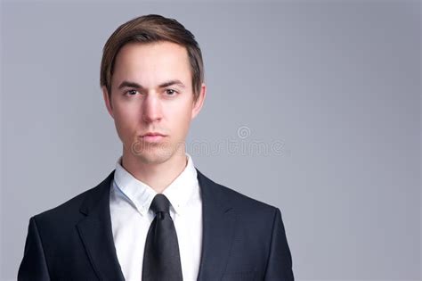 Close Up Portrait Of A Serious Business Man Face Stock Photo Image Of