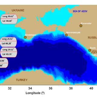The Bathymetric Map Of The Black Sea And The Locations Of The Six Download Scientific Diagram