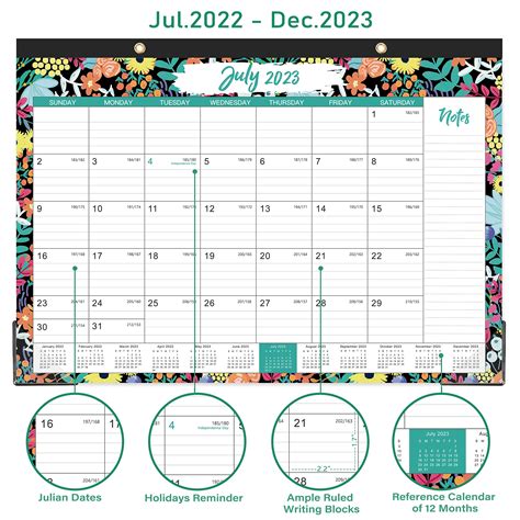 Buy 2022 2023 Desk Calendar 18 Months Large Desk Wall Calendar 17