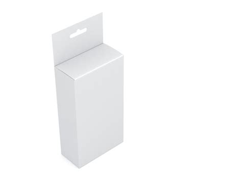 Premium Photo White Box With Hang Tab Mockup 3d Rendering