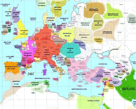 Mappa Dell Europa Nell Anno 1100 Europe Map Map Europ