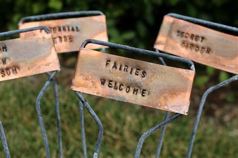 Diy Rustic Hand Stamped Copper Garden Markers One
