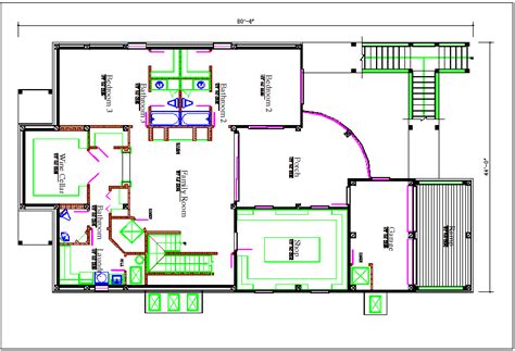 Second Floor Plan Of Bungalow Layout Design Dwg File Cadbull Modern