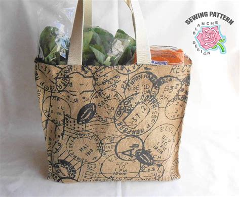Grocery Bag Sewing Pattern Grocery Bag Diy Pattern Tutorial Sewing