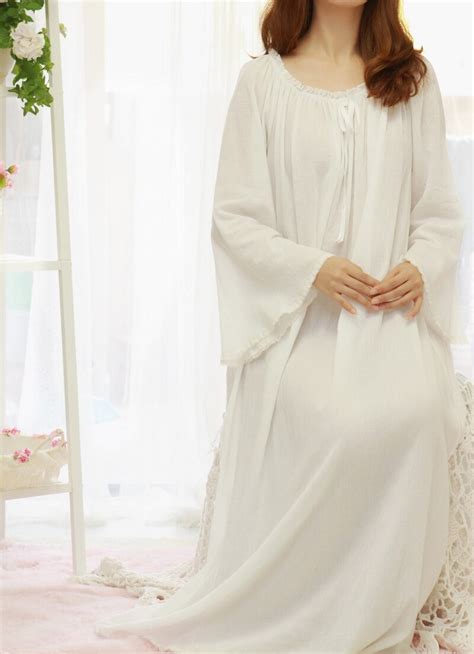 Free Shipping 100 Crepe Cotton Princess Nightdress Royal Pijamas Women