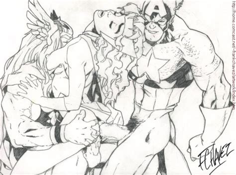 The Avengers Sex Drawings Scarlet Witch Dp With Thor And Steve Captain