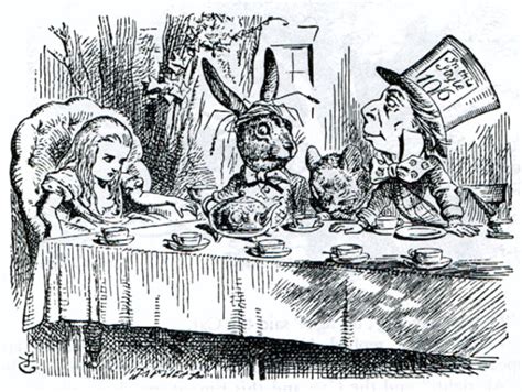 Alice At The Mad Hatters Tea Party — Illustration To Chapter 6 Alice