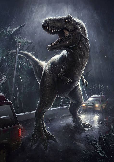 T Rex Breakout By Espeng Jurassic Park Poster Jurassic Park T Rex