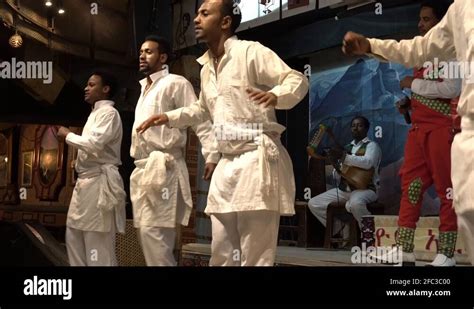 Ethiopia Addis Ababa Traditional Ethiopian Dance In Cultural Cafe Stock Video Footage Alamy