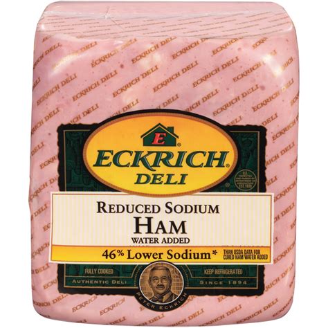 Eckrich Deli Reduced Sodium Ham Fully Cooked 46 Lower Sodium Water