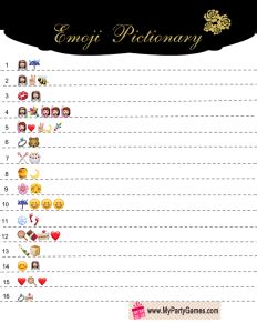Free printable bridal shower emoji pictionary game today i have made this free printable bridal shower emoji pictionary game with answer key. Free Printable Bridal Shower Emoji Pictionary Game