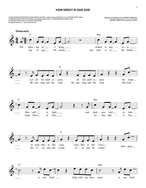 How Great Is Our God Lead Sheet Fake Book Print Sheet Music Now