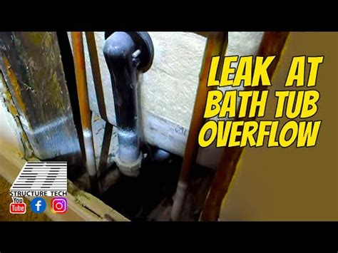 Above is a bath where the overflow pipe has come off the overflow outlet (it just pushes onto the spigot). Leak at bath tub overflow - YouTube