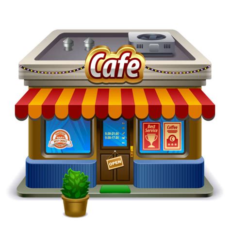Elements Of Cartoon Cafe Vector Set Free Download