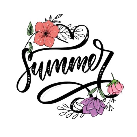 Premium Vector Summer Letters Made Of Flowers And Leaves