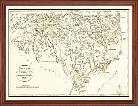 North Carolina Map 1800 Museum Quality Vintage North