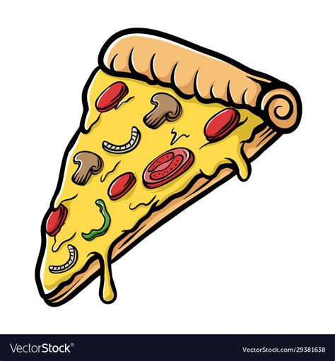 Slice Pepperoni Pizza Royalty Free Vector Image