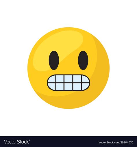 Nervous Emoji Face Flat Style Icon Design Vector Image