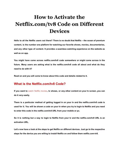 Ppt How To Activate The Netflix Com Tv Code On Different Devices