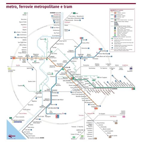 Mapa Del Metro Y Trenes De Roma