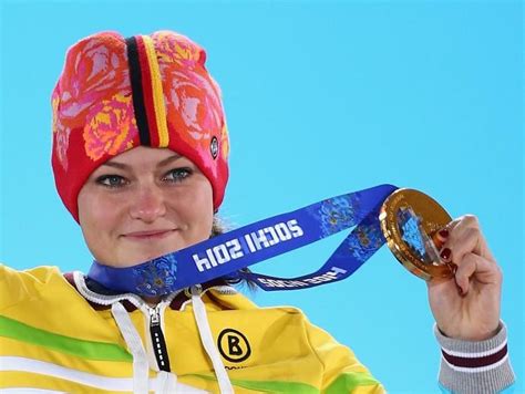 Gold Medalist Carina Vogt Of Germany Celebrates During The Medal