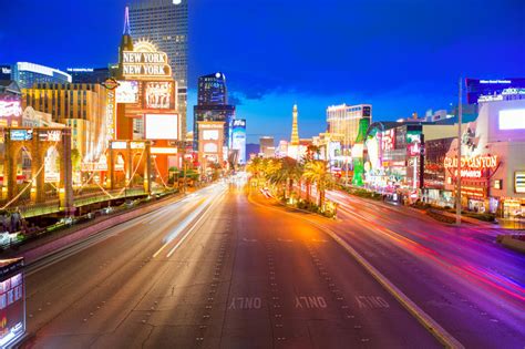 Uso Editorial Solamente Las Vegas Nevada Strip En La Noche Imagen