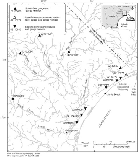 Location Of The Waccamaw River And Atlantic Intracoastal Waterway Study