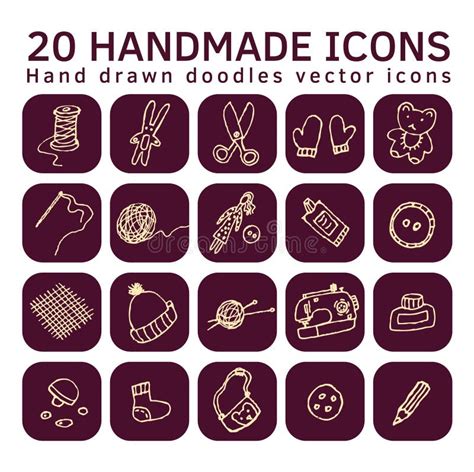 Icons Handmade Set Stock Vector Illustration Of Sewing 56062253