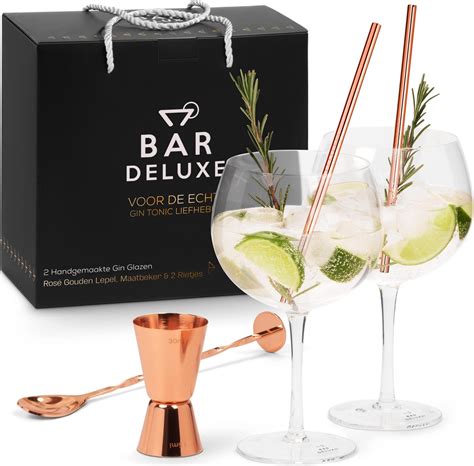 BarDeluxe Gin Tonic Glazen Gin Tonic Geschenkset Handgeblazen