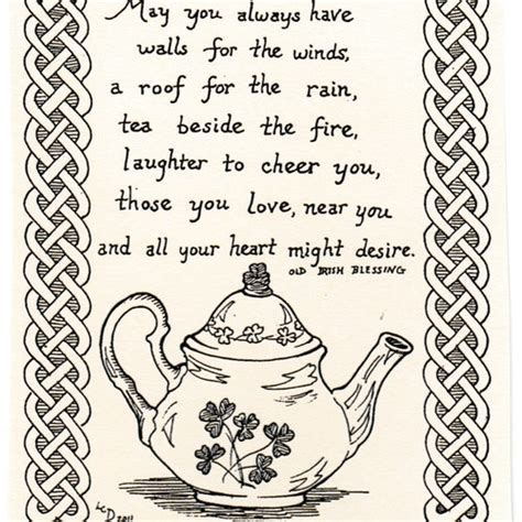 Irish Blessing With Teapot 6 Pack Of Blank Ivory Notecards Etsy