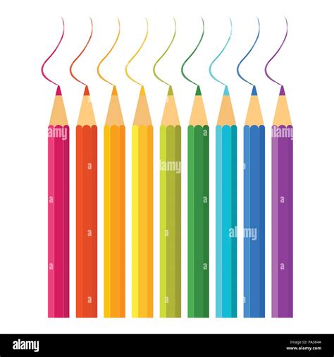 Set Of Color Pencils Stock Vector Image And Art Alamy