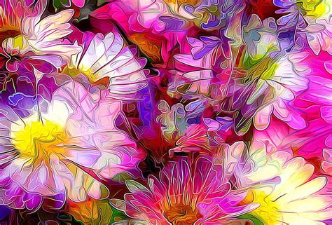 Abstract Flower Paintings Desktop Wallpaper Best Flower Site