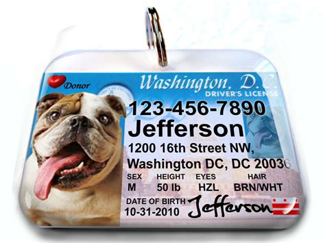 Washington Dc Driver License Personalized Custom Id Tags For Etsy