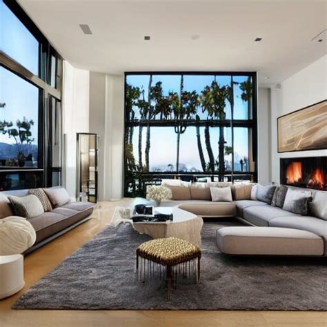 A Modern Villa Living Room In Los Angeles Hyper Realistic Arthubai